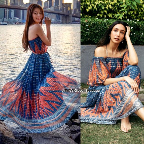 RARE NWT ANTHROPOLOGIE Nora Tasseled Maxi Dress - Picture 3 of 14